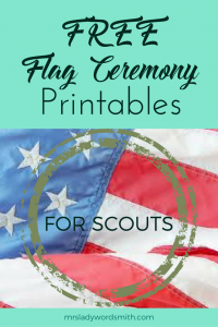 Free Printables: Flag Ceremony for Scouts