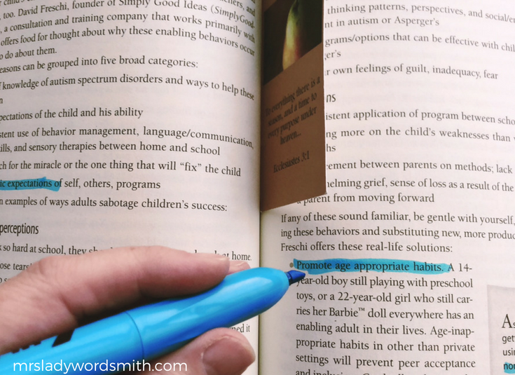 Buy hard-copy autism books so you can highlight them.