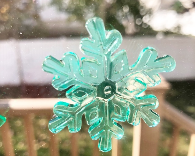 Snowflake decoration on window