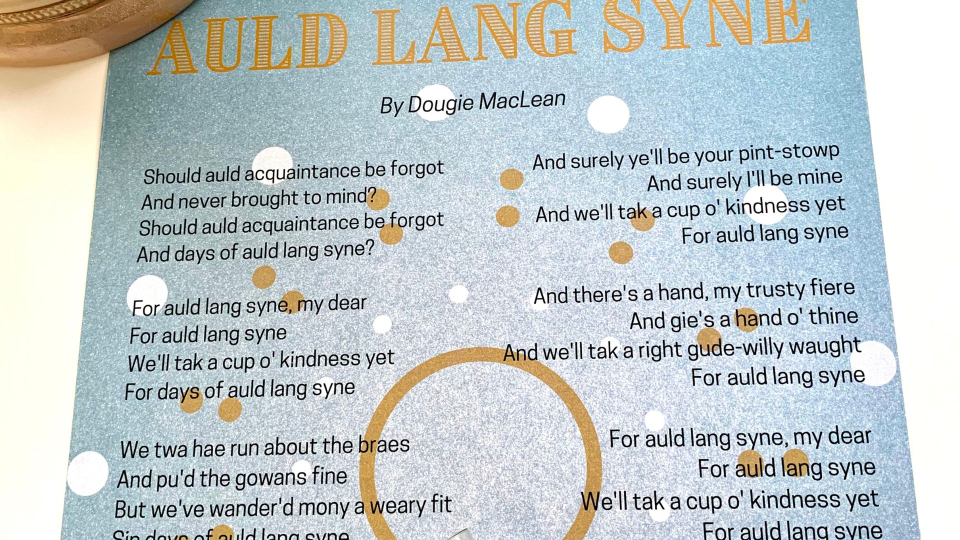 Auld Lang Syne Poem